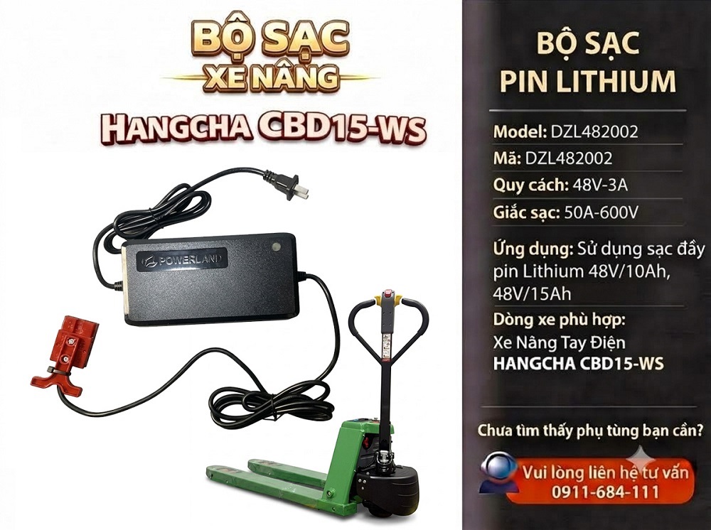 Bộ Sạc Xe Nâng HANGCHA CBD15-WS 48V3A